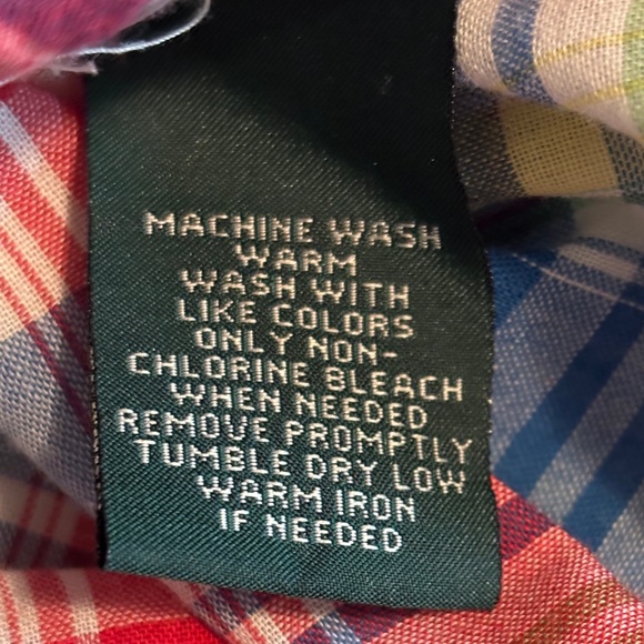 Ralph Lauren Jeans Co. Red Blue Yellow Plaid Cotton Button Down Shirt Women's 2X - Picture 10 of 11